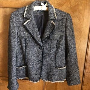 TRIBAL Black and brown fringed jacket